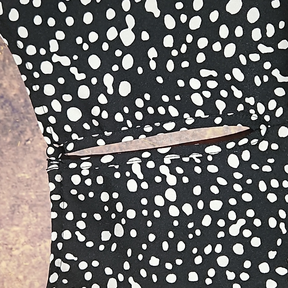 Scoop | Black and White Dotted Ruffled Dress - Picture 4 of 10